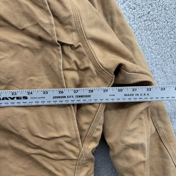 Carhartt Jacket Mens 52 Tall Quilted Lined Canvas Work Coat US GOVT Distressed - Picture 6 of 9